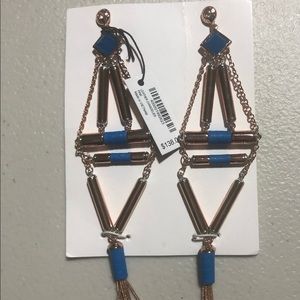 Henri Bendel earrings. NWT Gold and blue.